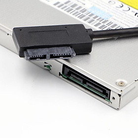Bộ điều hợp USB 1PCS PC 6P 7P CD DVD ROM SATA đến USB 2.0 Converter SLIMLINE SATA 13 PIN SOPTER DRIVE Cáp cho máy tính xách tay PC Máy tính xách tay Chiều dài cáp: 0,35m