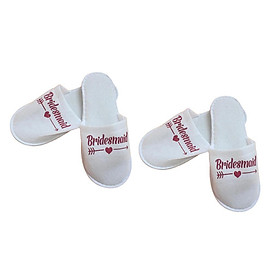 2 Pairs Wedding Party Slippers Disposable Rose Red
