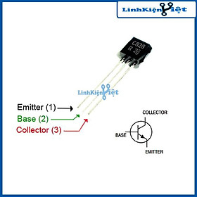 Hình ảnh C828 TO-92 transistor NPN 0,1a 25v