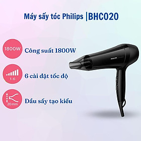 Máy sấy tóc Philips 2 chiều nóng lạnh BHC020 công suất lớn 1800W - Hàng nhập khẩu