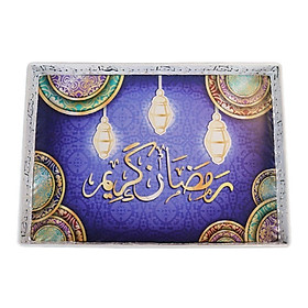 Eid Decorative Plates Rectangle Ornament Dessert Cake Plates for Celebration
