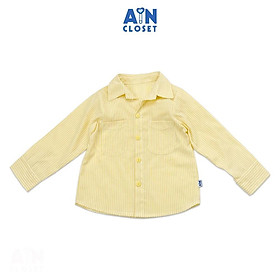 Áo sơ mi dài tay bé trai họa tiết Sọc Vàng cotton - AICDBTVHHSZQ - AIN Closet
