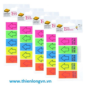 Set 5 tập Giấy note trình ký 5 màu nhựa Sign Here 45668