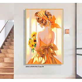 Mua  Thêu kín  Tranh thêu chữ thập Cô gái 65030  kích thước 70 x 50 cm