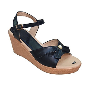 Giày Sandal Nữ Đế Xuồng HÀ NAM Da Bò Thật Thời Trang Cao Cấp 7cm DNU2146C