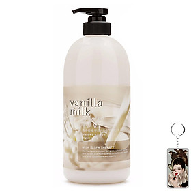 Sữa tắm massage hương sữa vani Welcos Body Phren Shower Gel 740ml + Móc khóa