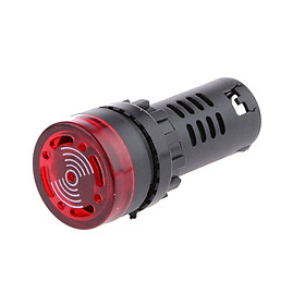 LED Flash Alarm Indicator Signal Lamp with Buzzer AD16-22SM 12V Red