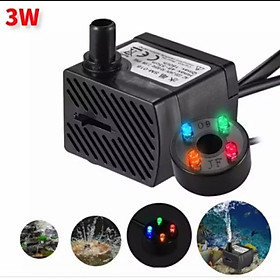 MÁY BƠM CHÌM BỂ CÁ CẢNH MINI CÓ ĐÈN LED TRANG TRÍ NHIỀU MÀU SẮC CỰC ĐẸP 