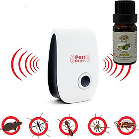 Mua Máy đuổi muỗi ruồi chuột gián bằng sóng siêu âm - tặng lọ tinh dầu đuổi muỗi Ong Vàng như trong hình