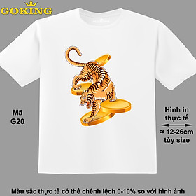 Tiger, mã G20. Áo thun hàng hiệu Goking, form unisex cho nam nữ, trẻ em, bé trai gái. Áo phông in hình con hổ siêu đẹp, quà tặng cao cấp cho gia đình, cặp đôi, doanh nghiệp, hội nhóm