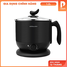 Tech Zone 54 Nồi Điện Đa Năng Lock&Lock EJP316BLK (1.2 Lít), nắp kính cường lực, lòng nồi inox 304,an toàn sức khỏe – Hàng Chính Hãng
