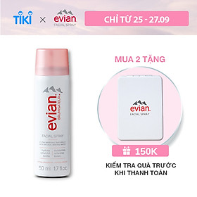 Xịt khoáng cấp ẩm và làm dịu da Evian Brumisateur 50ml