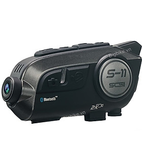 Mua HÀNG CHÍNH HÃNG - TAI NGHE BLUETOOTH CAMERA 2K INTERCOM SCS S-11 CHO MŨ BẢO HIỂM FULLFACE HAY 3/4