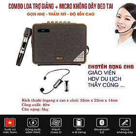 Combo Loa trợ giảng Neko NK01 và Micro không dây đeo tai TAKSTAR - Chuyên dụng cho giáo viên, thầy cúng - Hàng chính hãng