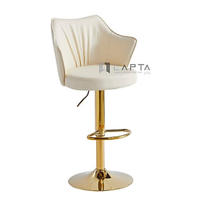 Mua Ghế đảo bếp màu kem CB2297B-P Nội thất Capta Ghế ngồi quầy đảo bếp nệm da PU nềm lưng cao chân tăng giảm thép mạ màu vàng