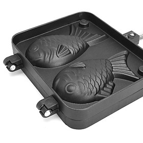 2 Non-stick Fish Shaped Waffle Pan Maker Household 2 Non-stick Bakewares Waffle Machine Anti-scalding Baking Tools Home Cooking Dessert Pastry Wafer Food