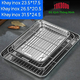 Mua Khay Nướng Inox TOKDODO Kèm Vỉ Hấp Dùng Để Nướng Bánh   Thực Phẩm  Up Cốc Tiện Dụng