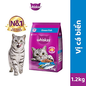 Thức ăn mèo Whiskas vị cá biển túi 1.2kg