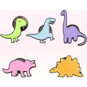 Sét 5 cúc ghim khủng long trang trí quần áo, Ba lô mũ giầy (GC122)