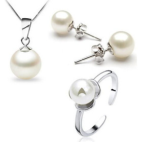 Bộ trang sức Dây chuyền Bông tai nụ tặng nhẫn BHB48