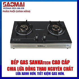 Bếp Ga Đôi Mặt Kính Cao Cấp SANKAtech SKT 860BL - Hàng chính hãng