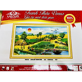 Mua Tranh thêu kín Phong cảnh làng quê vs8232 kích thước 120 x 60 cm
