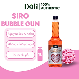 Siro bubble gum Déli - 1 lít - đậm đặc, chuyên dùng pha chế trà trái cây, soda