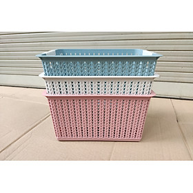 Mua COMBO Rổ chữ nhật đựng đồ đa năng sang đẹp phong cách hàn quốc 3 cỡ (TĂNG GẮP ĐÁ INOX)