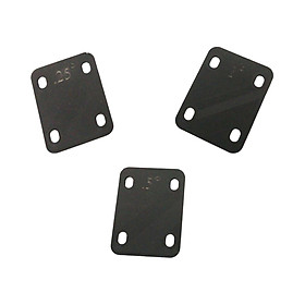 3 Pieces 4 Holes Neck Plate Gasket Neckplate Black for Electric Guitar