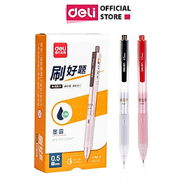 Bút Bi Nước Văn Phòng Mực Gel Màu Đen Deli Ngòi 0.5mm Dành Cho Văn Phòng