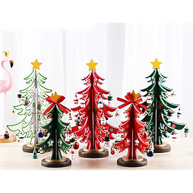 Trang trí cây thông Noel bằng gỗ để bàn Tượng trang trí cây thông Noel tự làm, DIY - Đỏ S