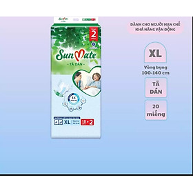 (Mẫu Mới) Tã Dán Sunmate XL18 +2 (20 Miếng) - Tã Dán Cho Người Lớn (Gói Lớn Tiết Kiệm Hơn Sunmate XL10) -Hsd Luôn mới