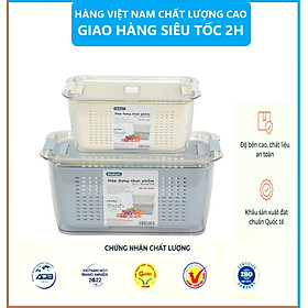 Hộp Đựng Bảo Quản Thức Ăn 2 Lớp 1,7 Lít Và 4,5 Lít Hokori. Hộp Đựng Hoa Quả Trái Cây Cao Cấp Việt Nhật Có Lỗ Thoát Khí , Sản Xuất Theo Tiêu Chuẩn Châu Âu An Toàn Cho Sức Khỏe - Hàng Việt Nam