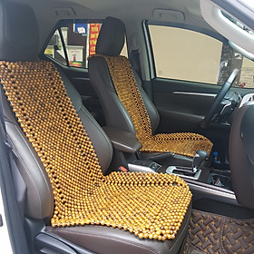 Đệm lót ghế ô tô hạt gỗ Bách Xanh 100% tự nhiên tựa lưng massage trên ô tô