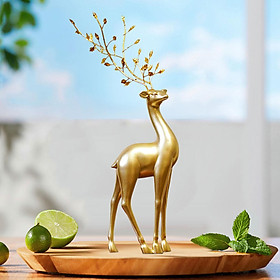 Resin Reindeer Figurine Display Cabinet Ornaments Animal Toys Tabletop Decoration Animal Statue Deer Reindeer Figures for Desktop Home Gifts