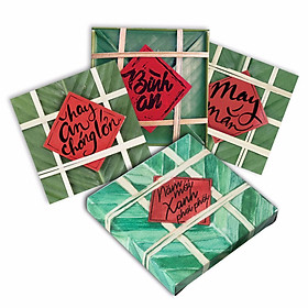 Lì xì tết 2020 - Thiết kế bánh chưng độc đáo (bộ 9 cái)- Handtown- Hàng Chính Hãng 