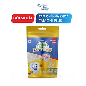 Tăm chỉ nha khoa TAMCHI Plus sợi chỉ kép gói 50 cái lành tính không gây