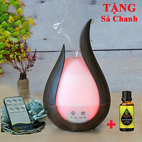 Combo Máy Khuếch Tán Tinh Dầu/ Máy Xông Tinh Dầu + Tinh Dầu Sả Chanh Nguyên Chất 10ML/ Chuyên Dụng Xông Tinh Dầu Gia Đình, Văn Phòng, Có Remote Điều Khiển và Đèn LED Biến Đổi Màu