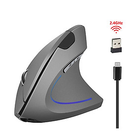 Chuột không dây kiểu đứng sạc pin T22 wireless USB 2.4GHz chống mỏi tay chuyên dùng cho pc laptop macbook ipad tivi