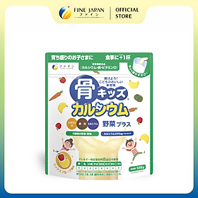 [Vị trái cây tổng hợp] Bột Canxi cá tuyết Bone's Calcium for Kids Vegetable Plus FINE JAPAN bổ sung Canxi & rau củ quả gói 128g