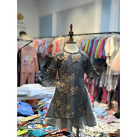 Áo dài vân gỗ bé gái size 2 - 8T . Gồm 1 áo dài, 1 chân váy. Chất mềm đẹp, xịn xò, xinh yêu