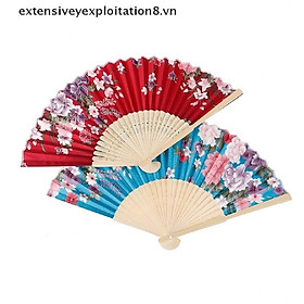 Mua quạt vải hoa văn và tre