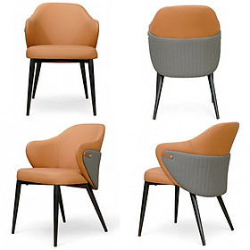 Mua Ghế tiếp khách nệm da PVC màu xám ECO 30A-P Nội thất Capta Ghế cafe nhà hàng khách sạn nệm simili cao cấp chân sắt sơn tĩnh điện màu đen tại HCM
