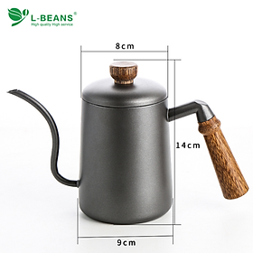 Bình pha, rót cà phê, trà cổ ngỗng drip L-Beans SD-600 - Dung tích: 600ml, Sử dụng đun được trên bếp từ, bếp gas, hồng ngoại - HÀNG NHẬP KHẨU