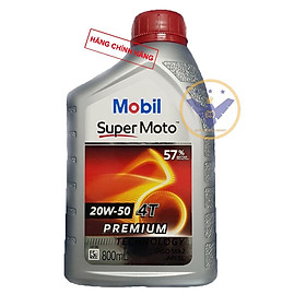 Nhớt xe máy Mobil Super Moto 20W50 lon 800ml- dầu xe số