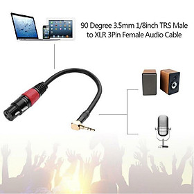 Elbow 3.5mm 1/8Inch TRS Male To XLR 3-Pin Female Audio Cable 7.87