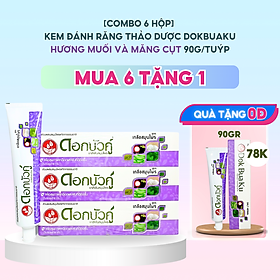 [COMBO 6 HỘP] Kem đánh răng thảo dược hỗ trợ bảo vệ men răng và chăm sóc nướu Dokbuaku hương măng cụt và muối - 90g