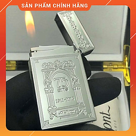 Mua Hột Quẹt Bật Lửa Ga Đá DP702 Phiên Bản Kỷ Niệm 75 Năm Sản Xuất Dòng Dupont 2 Line - Tay Đánh Trơn