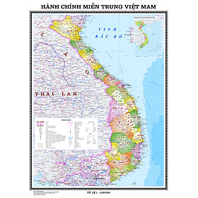 Hành chính Miền Trung Việt Nam khổ A0 (84x115cm)