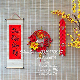 Mua Bộ mành tre câu đối chữ thư pháp treo trang trí Tết  Set trang trí Tết